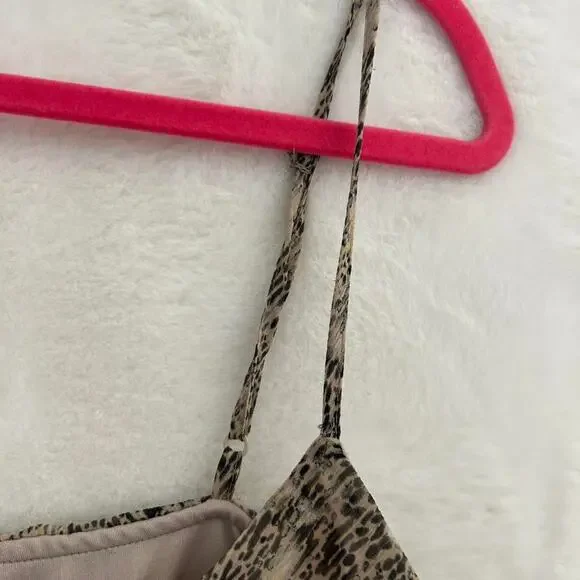 Candies Animal Print Tiered Ruffle Camisole Top Brown Neutral Sz L - Picture 5 of 7